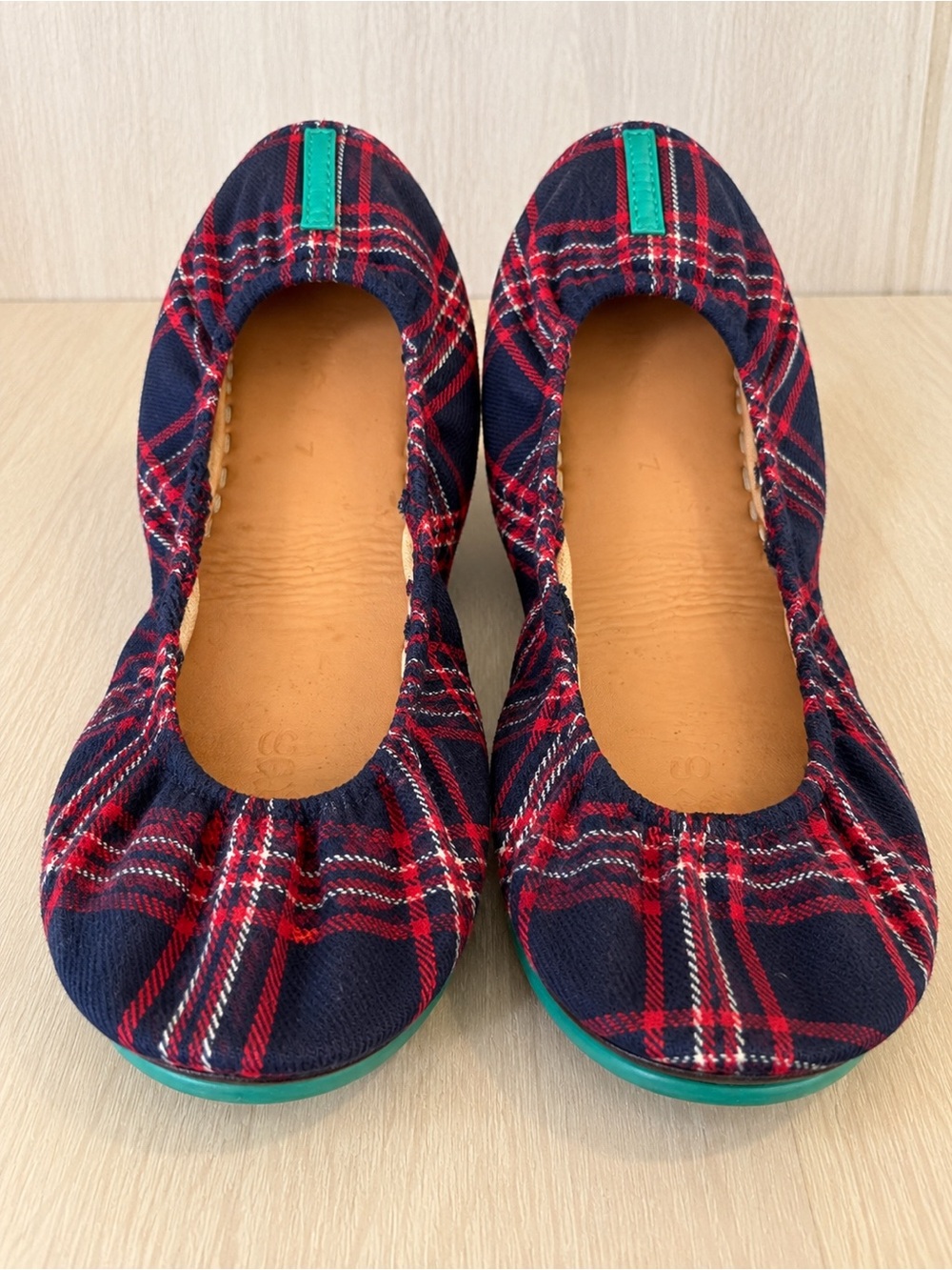 Tieks by Gavrieli Plaid Ballet Flats Navy Red Tartan – Women’s Size 7